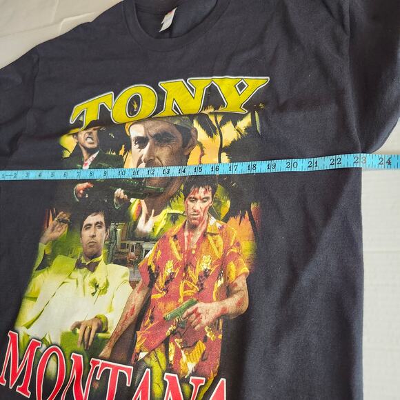 Tony Montana Men's Short Sleeve T-Shirt Black Scarface Al Pacino Size X-Large - Picture 5 of 8